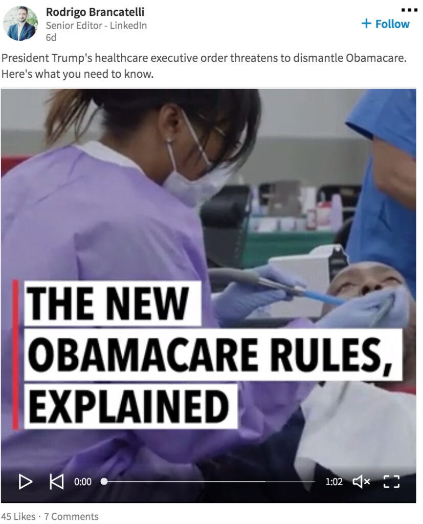 Rodrigo Brancatelli, Senior Editor at LinkedIn, shows how the BuzzFeed-style video can perform well on LinkedIn