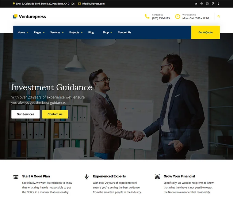 VenturePress - Business & Corporate WordPress Theme