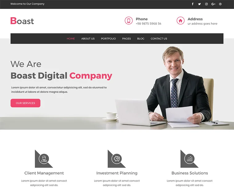 Boast - Business Corporate WordPress Theme