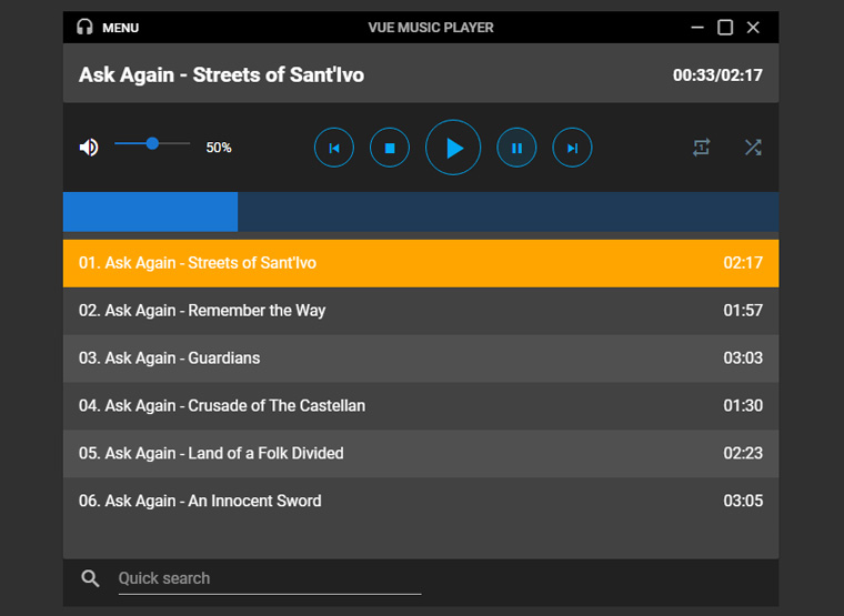 Building a music player in Vue.js