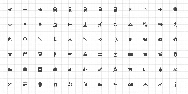 Maki Web Cartography Icons