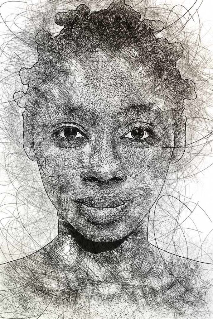 Portrait Scribble Sketch Art Photoshop Action by rojdark