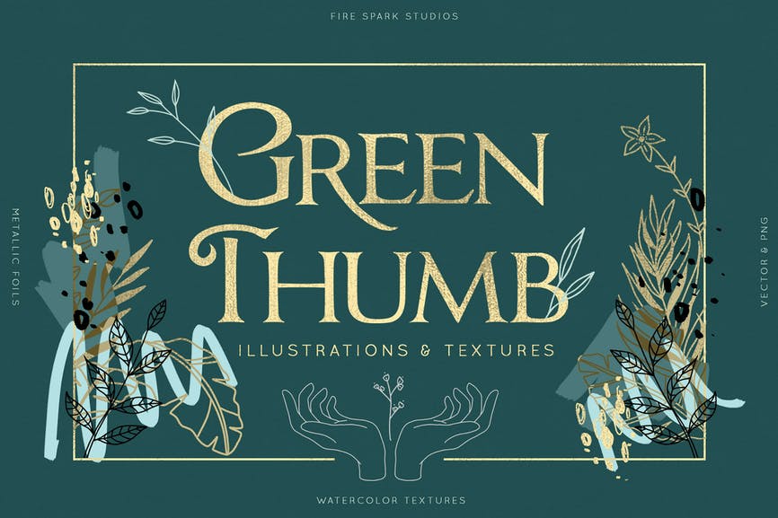 Jade - Green Thumb Illustration Set by firesparkstudio
