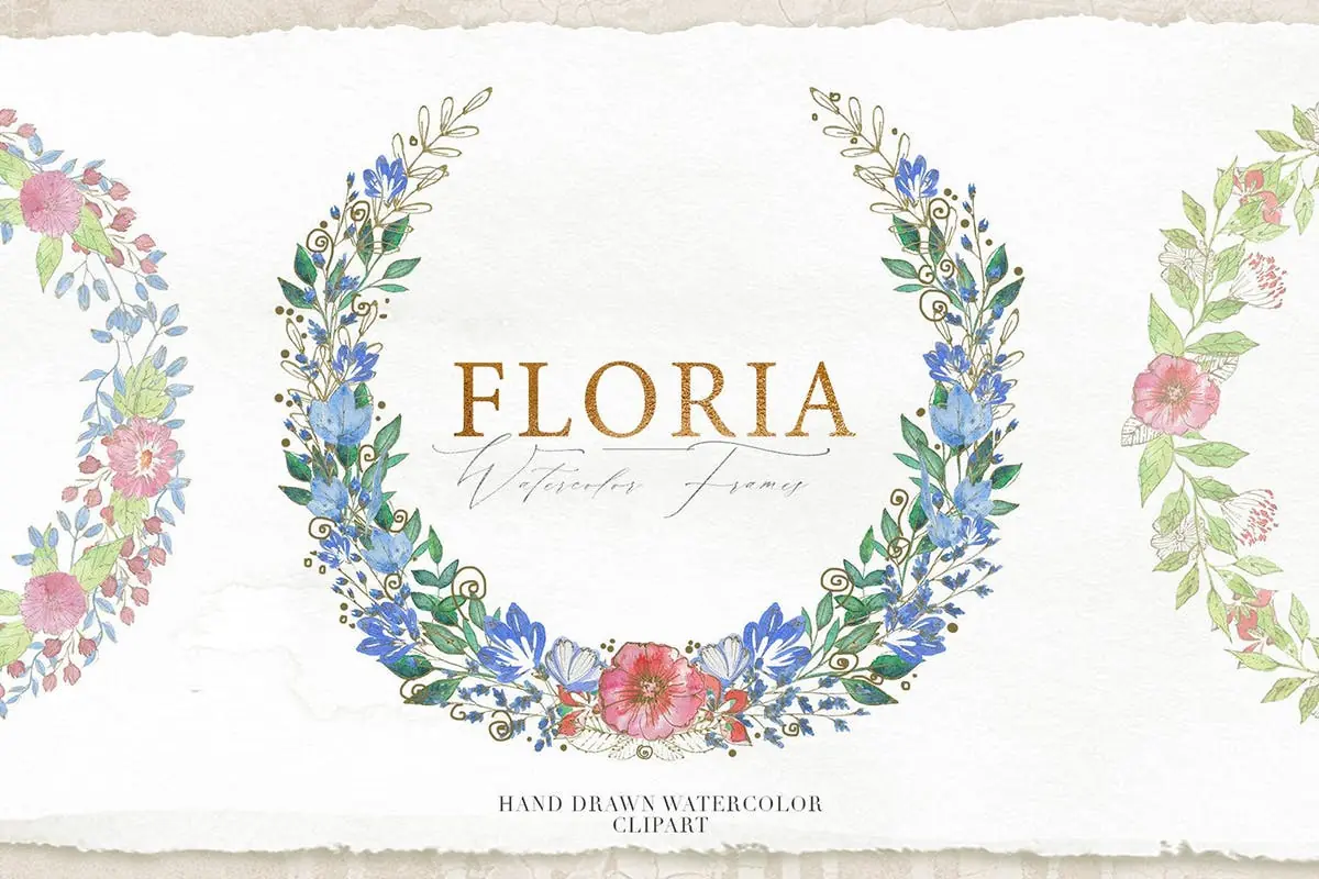 Watercolor Floral Frames by NassyArt