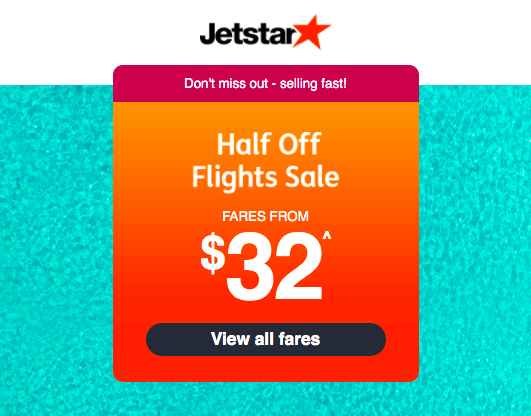 Offer a Great Deal - Jetstar Email