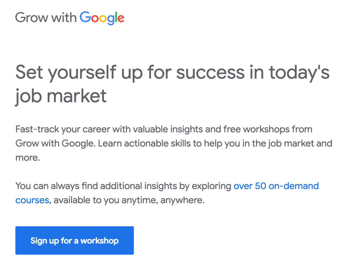 Designing For CTAs - Google Email