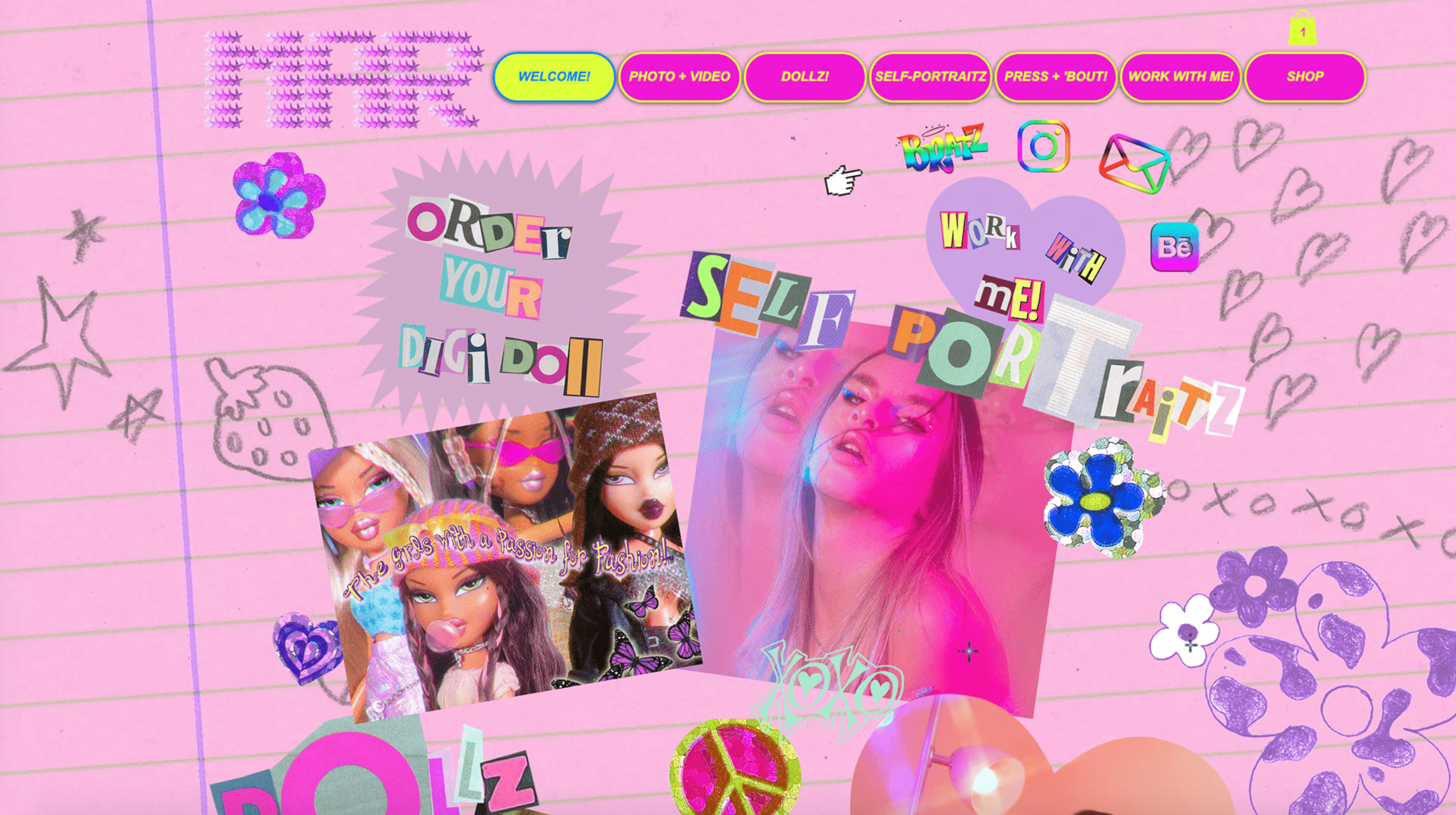Y2K Branding & Web Design by artist Mar The Bratz
