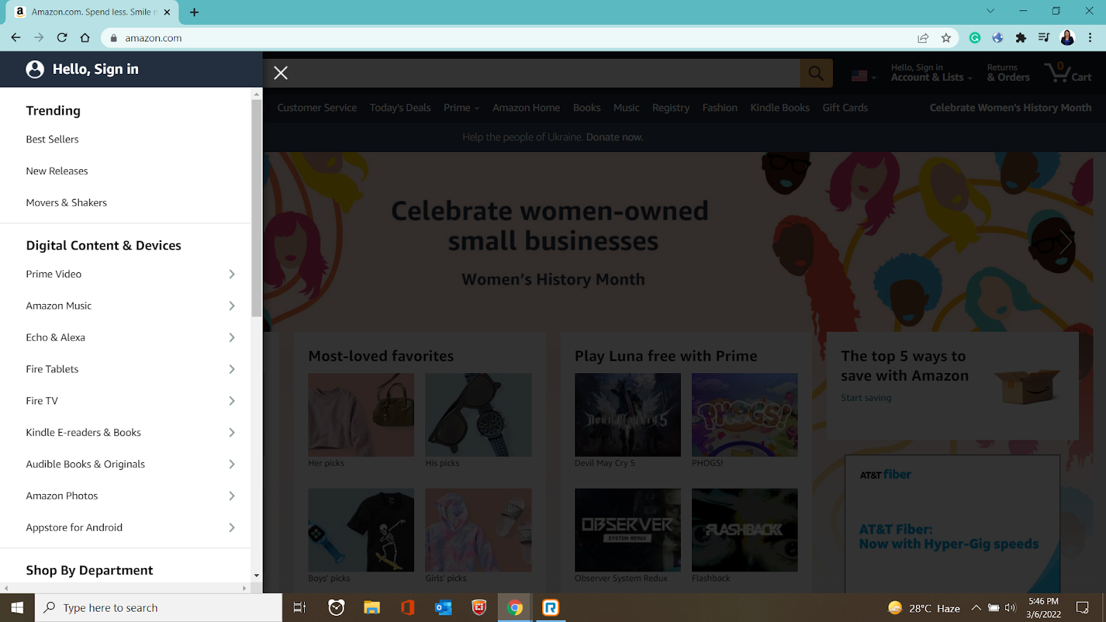 Amazon - User-Friendly Navigation