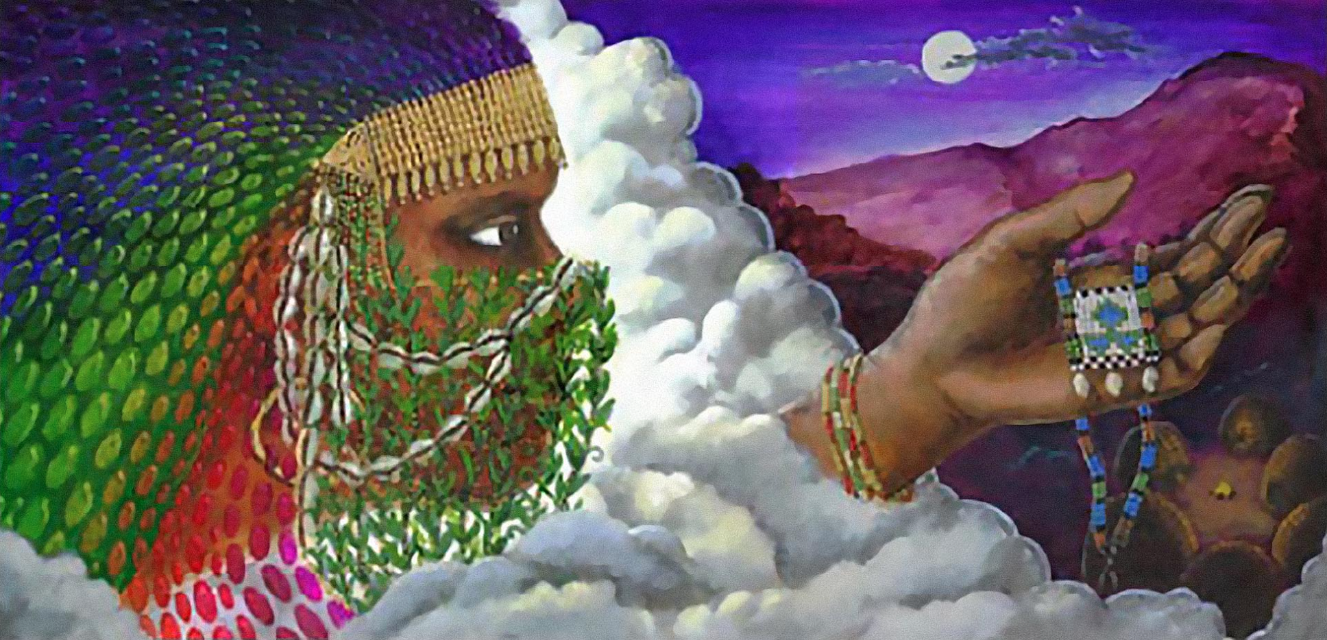 Illustration from book, Marriage of the Rain Goddess by Margaret Wolfson, created with visual artist Clifford Parms
