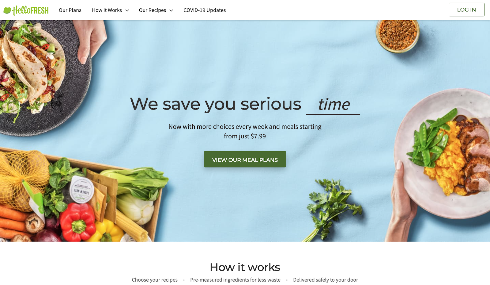 Hello Fresh Landing Page