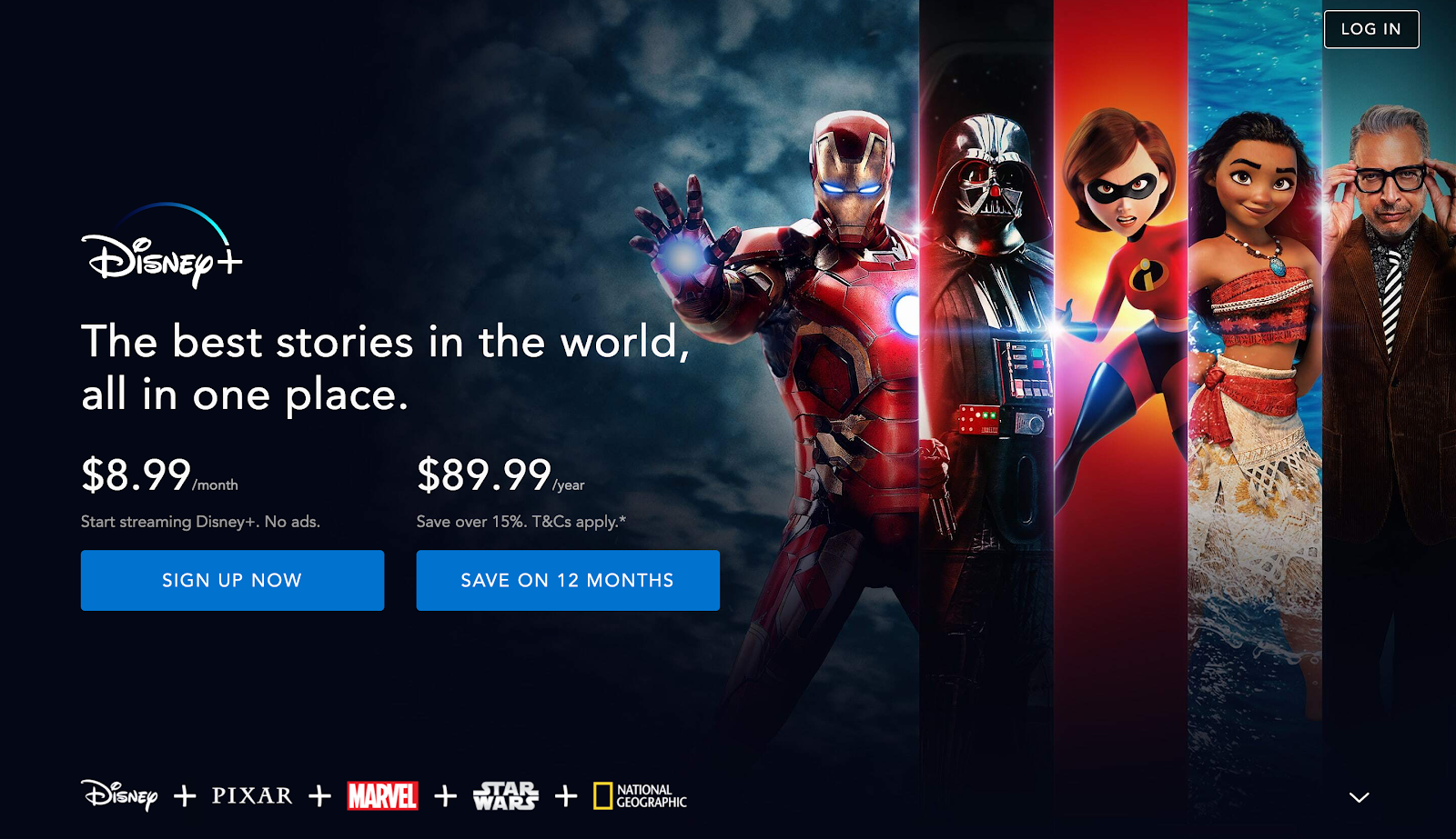 Disney+ Landing Page