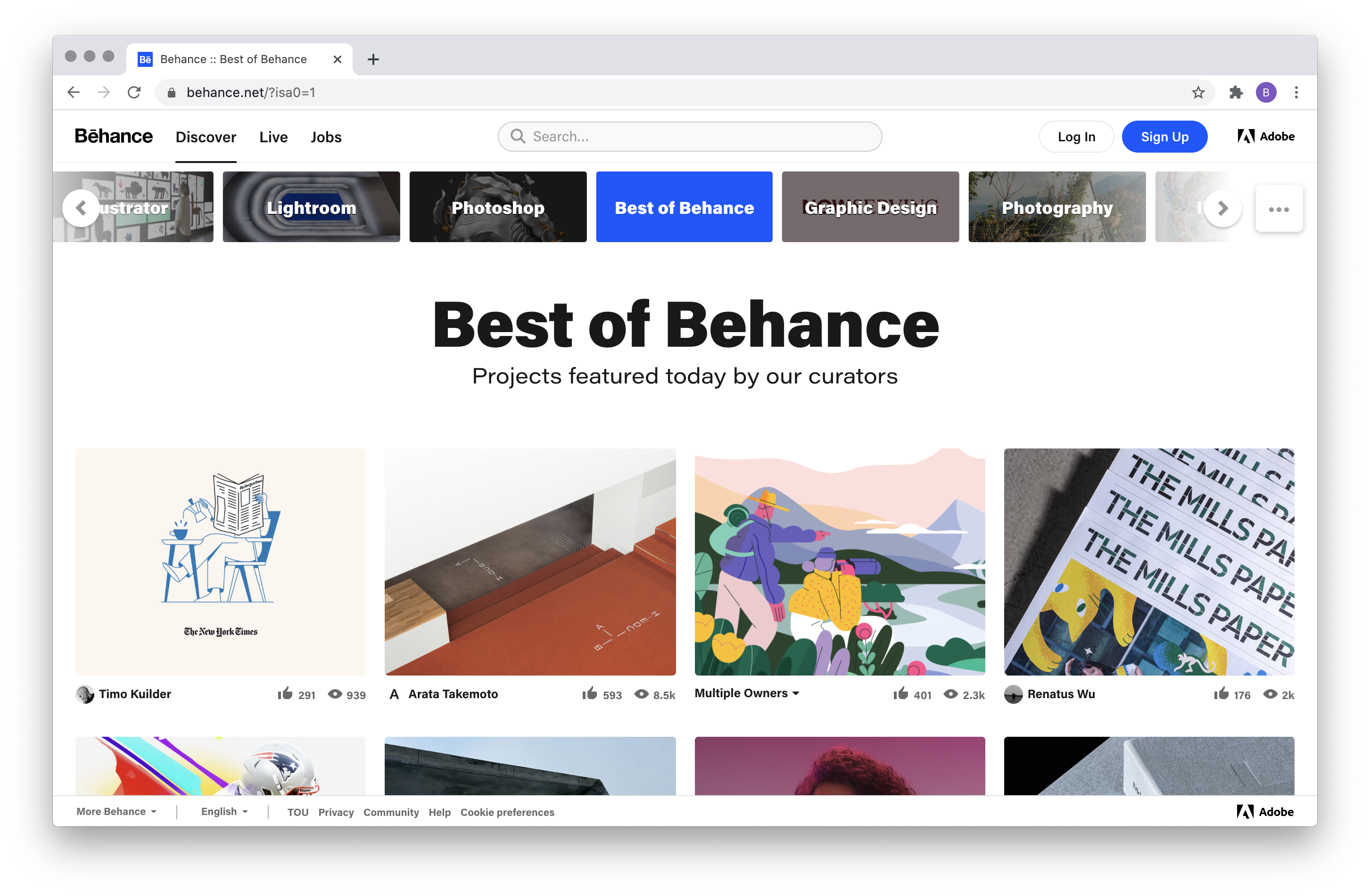 Behance - Adobe's online platform for showcasing and discovering creative work