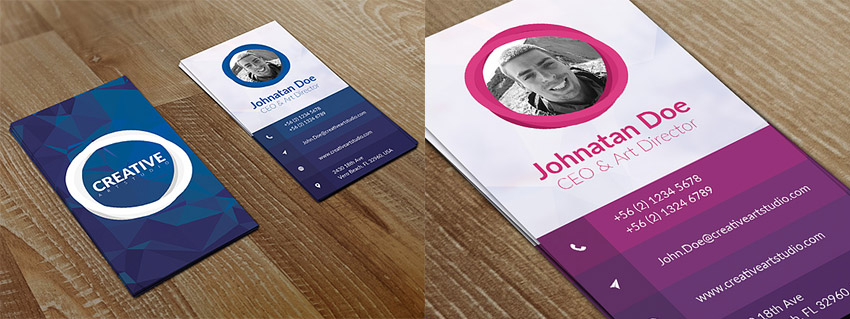 Creative Business Card Design Vertical