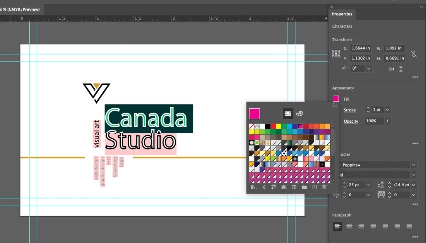 Font color changes help bring your premium Adobe business card template to life.