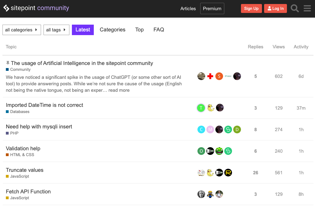 Sitepoint Community