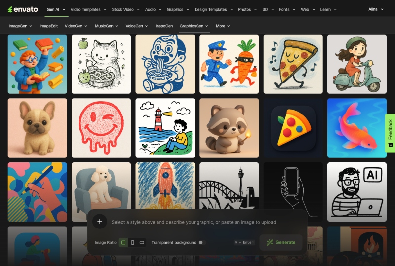 Envato AI tools for content creation