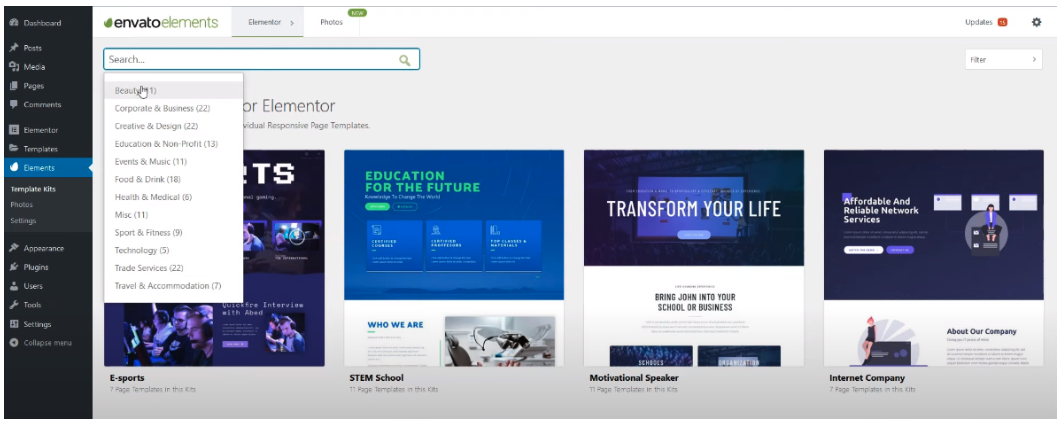 Envato Elements blog templates