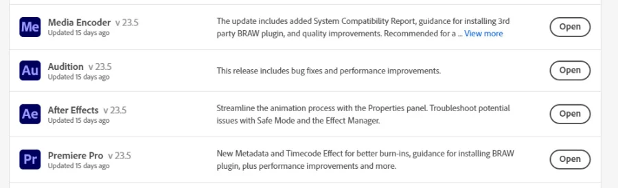 update After Effects