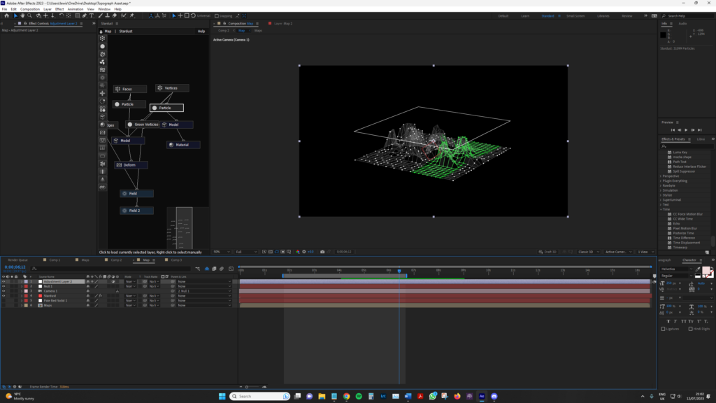 adjustment layer on top of the other timeline elements.