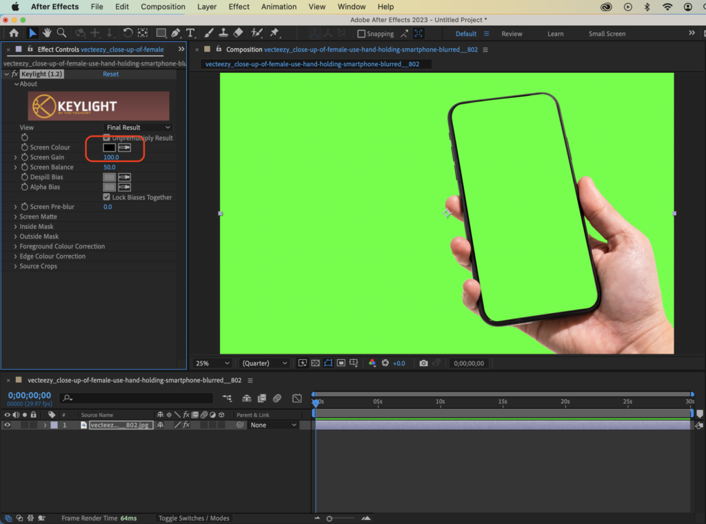 Use the Eyedropper Tool to select the green color from the background