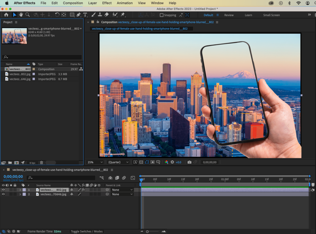 add a new background layer or image behind the footage layer