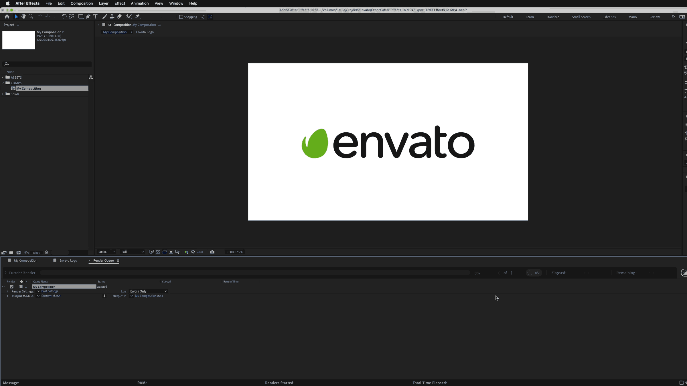 How To Quickly Export After Effects To MP4