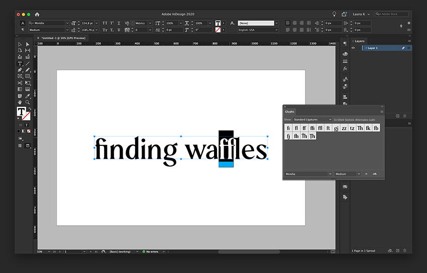 use the glyphs from the panel