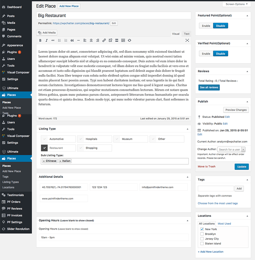 Swapping out demo content for listings is a snap.