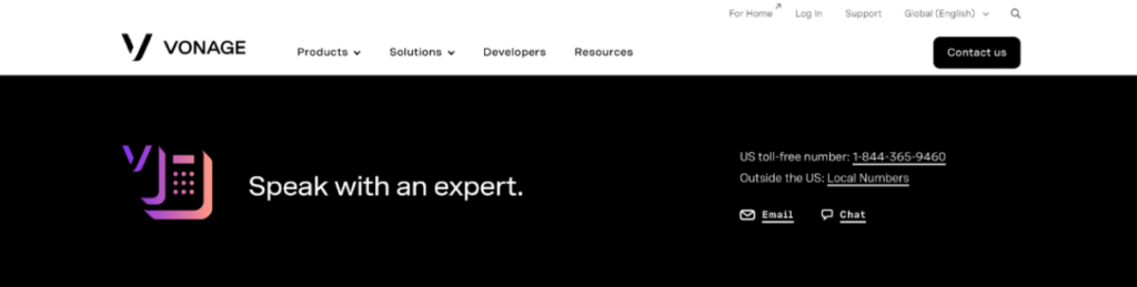 Vonage website