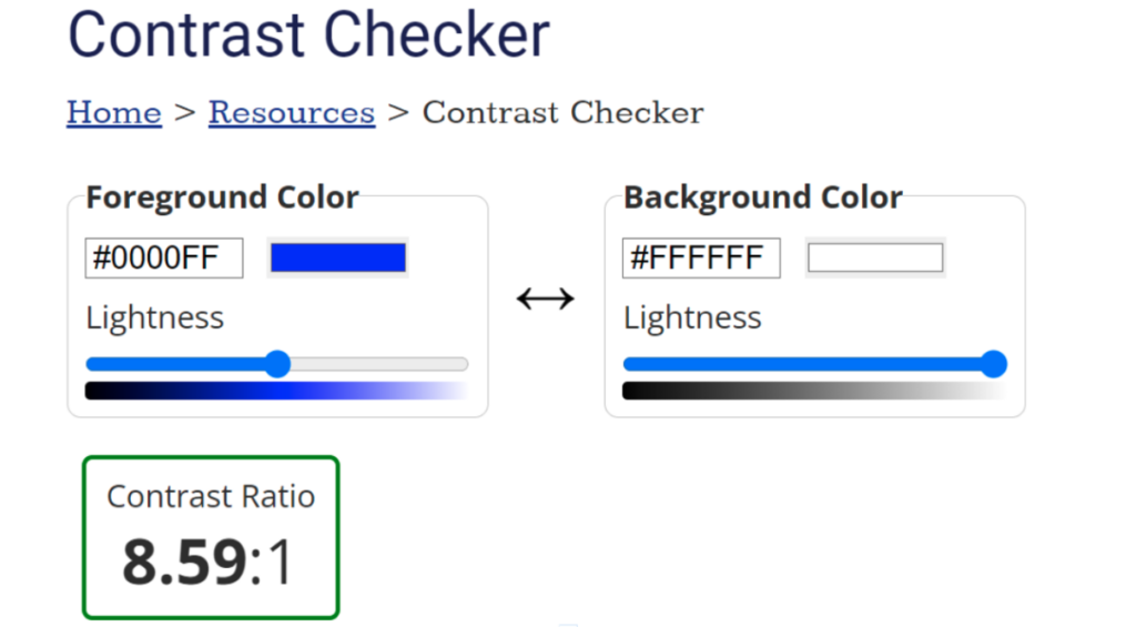WebAIM contrast checker
