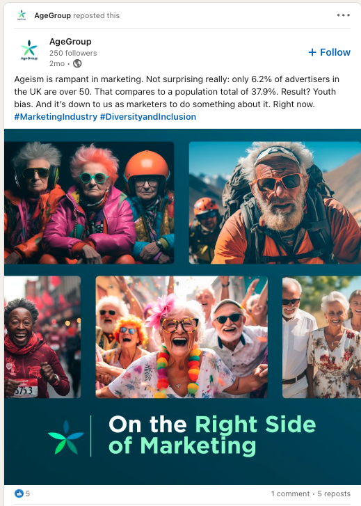 LinkedIn hashtag use example 