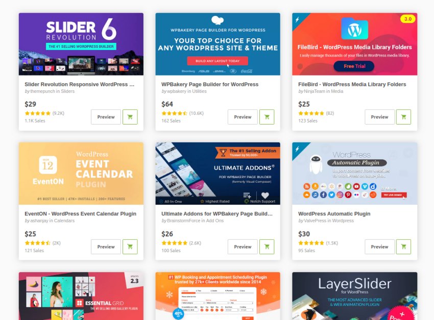 high quality wordpress plugins on codecanyon