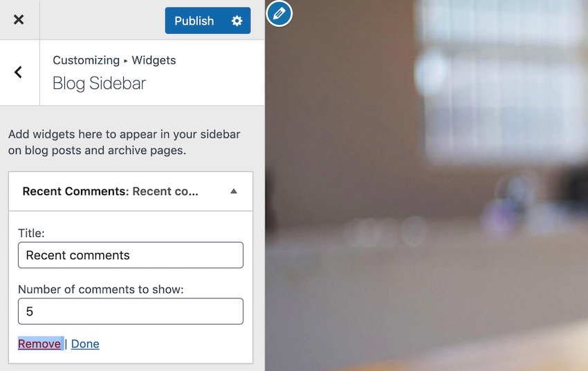 delete wordpress widget sidebar