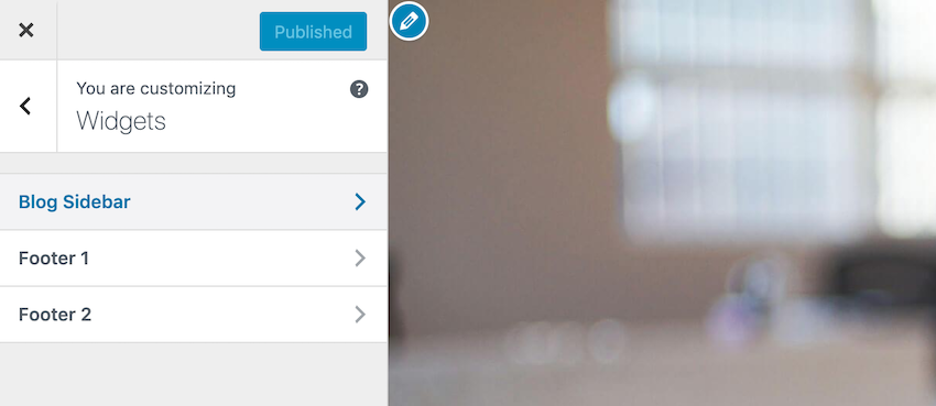 edit wordpress sidebar customizer