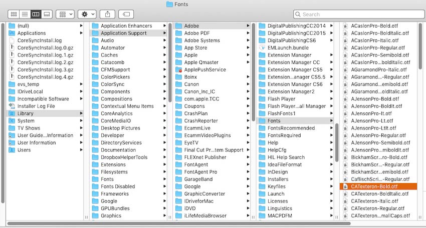 font folders