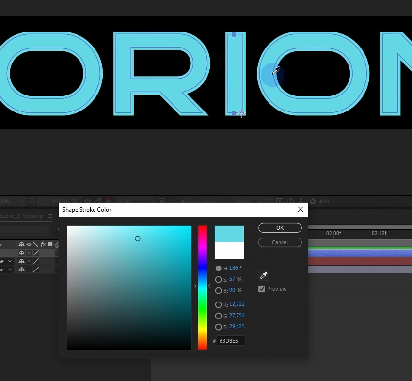 use the Eyedropper Tool to match the color of the text