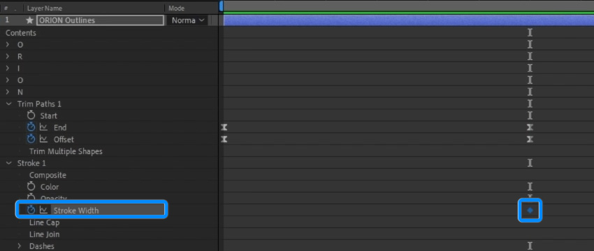 animate the stroke width