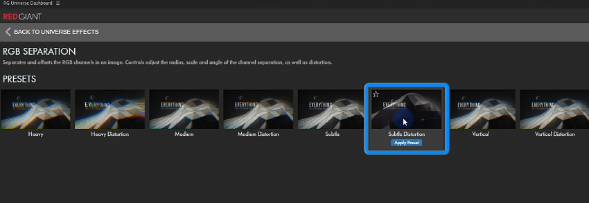 apply the Subtle Distortion preset