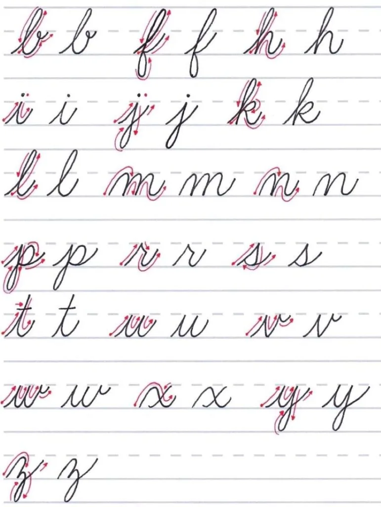 Upward Stroke Lowercase Letters