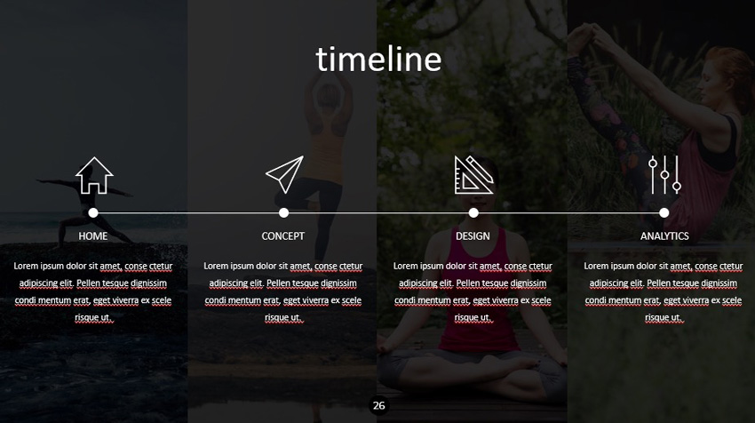 The Timeline Slide in a premium PPT template
