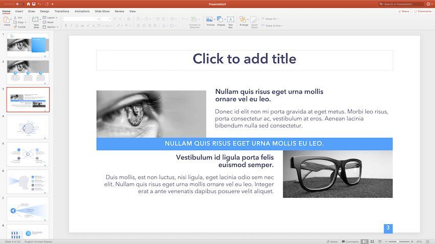 Company Information Eye Health PowerPoint Template
