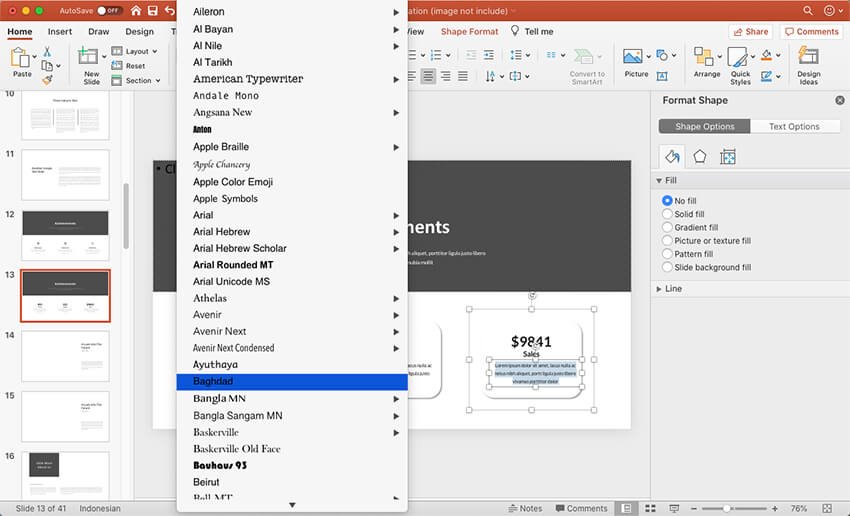 Customizing fonts