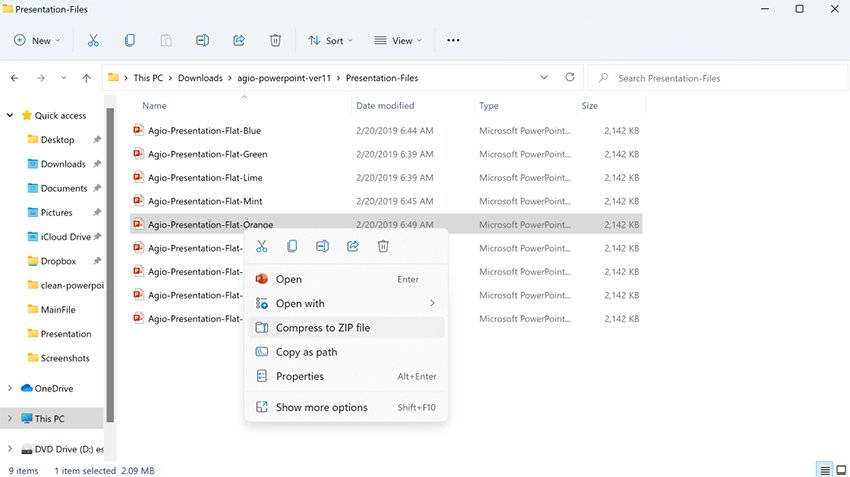 zip file in folder