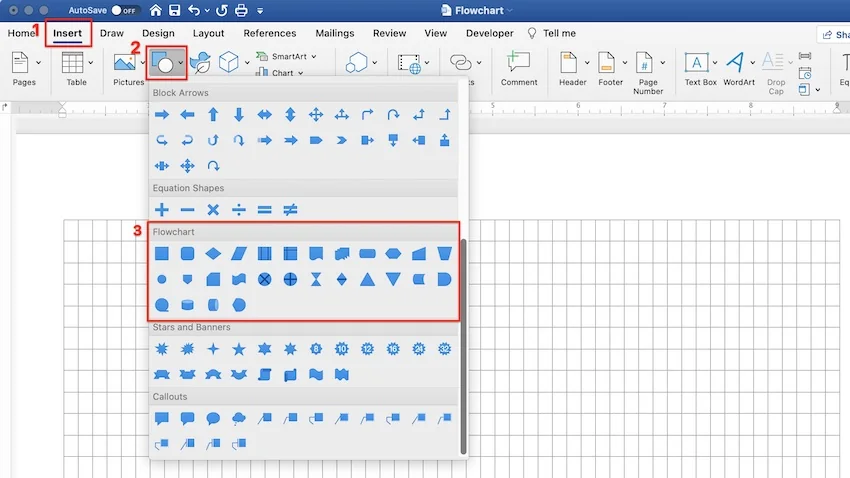 shape menu