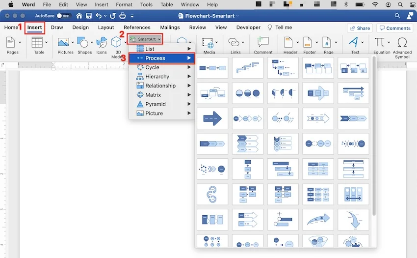 process menu