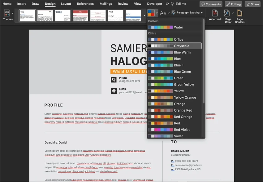 color palette