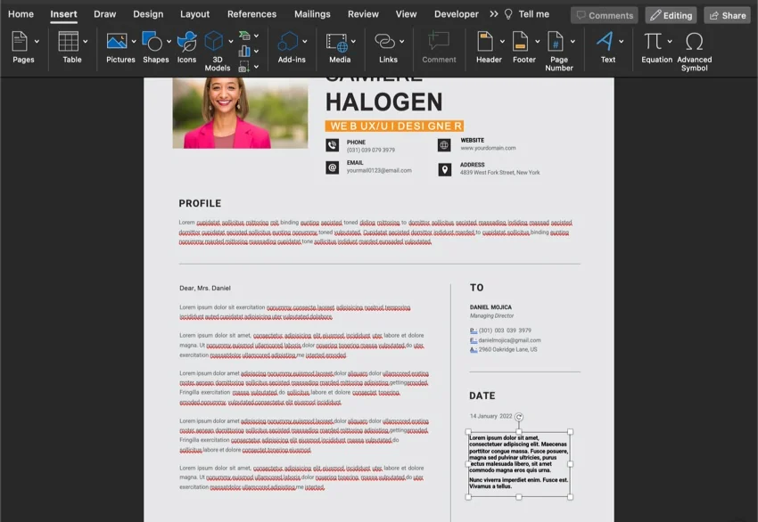 add filler text