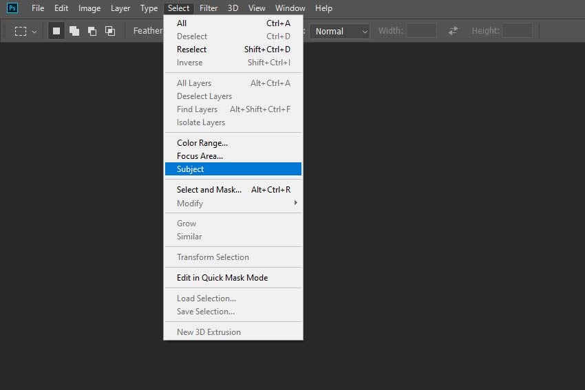 How to make a selection using a subject selection
