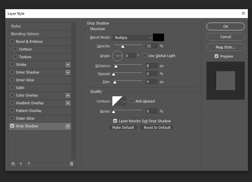 adding a layer style effect to the layer