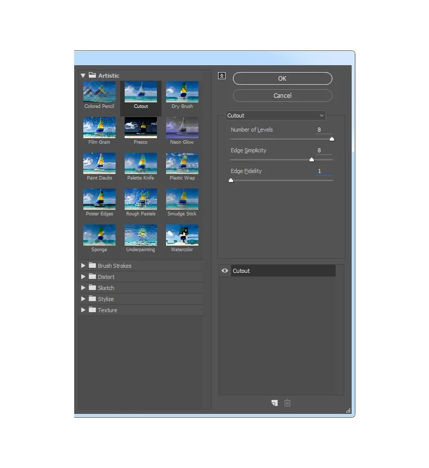 Different settings for effect